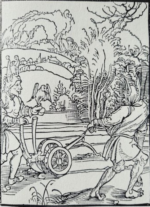 Darstellung eines Mittelalterlichen Pflugs